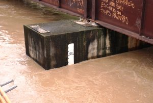 O Rio está 3,7 metros acima do nível normal (Foto: Diego Henrique)