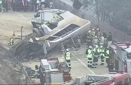 Acidente com ônibus de torcedores do corinthias