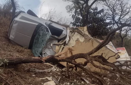 Caminhão capota e motorista escapa sem ferimentos (2)