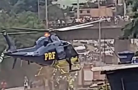 Acidente no anel rodoviário helicóptero