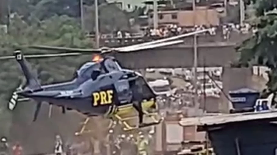 Acidente no anel rodoviário helicóptero