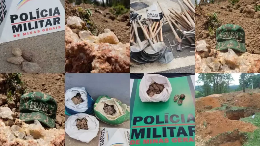 Oito garimpeiros ilegais são presos em Arcos(FOTO: Divulgação Policia Militar do Meio Ambiente)