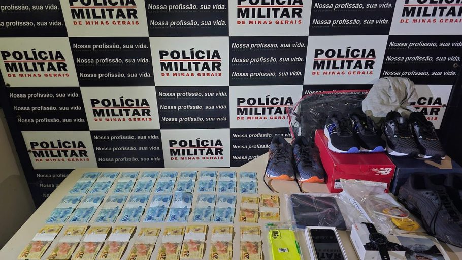 Polícia Militar prende três suspeitos de roubo e extorsão em Lagoa da Prata. (FOTO: Reprodução PMMG)
