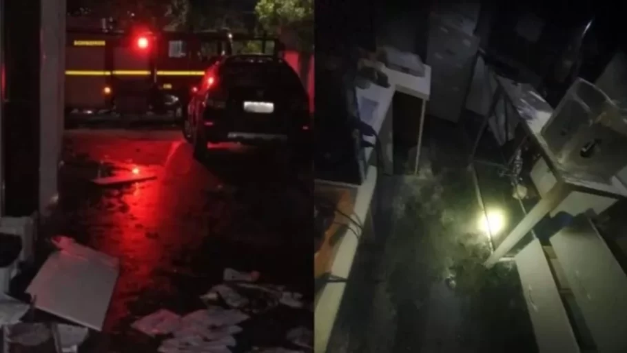 Incêndio é registrado na Delegacia de Polícia Civil em Arcos.(FOTO: Reprodução Corpo de Bombeiros)