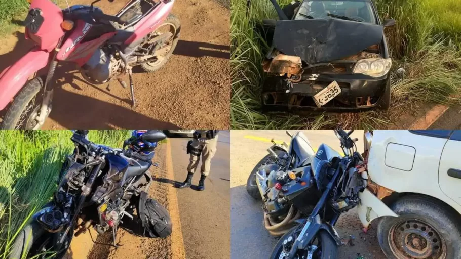 Moto é arrastada por 100 metros por motorista bêbada.(FOTO: Reprodução Policia Militar Rodoviária)