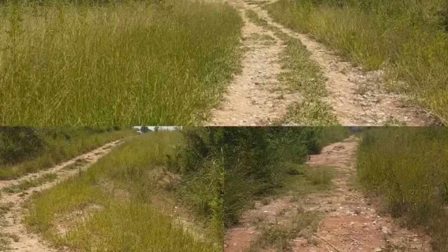 Rua de acesso a escola no bairro Terra Azul.(FOTO: Reprodução Neia Marques)