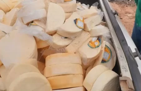 Operação conjunta apreende meia tonelada de queijos em Pitangui