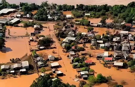 ponto de coleta para doação às vítimas no rs