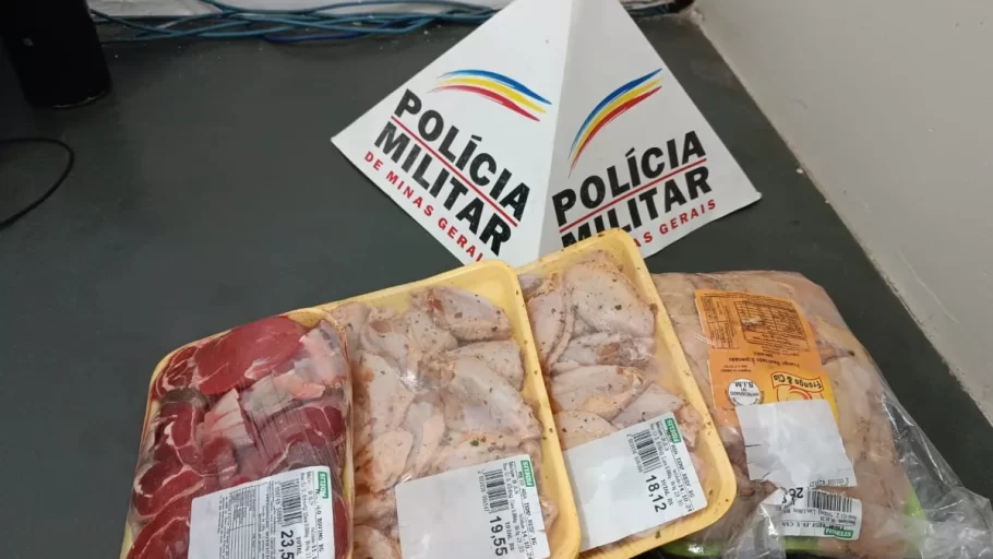 mulher presa por furtar bandejas de carne em bom despacho