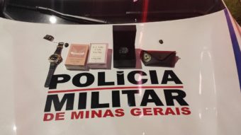 Polícia Militar prende casal que vendia produtos falsificados em Divinópolis.(FOTO: Divulgação PMMG)