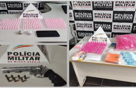 Polícia Militar desmantela esquema de tráfico e apreende armas em Cláudio.(FOTO: Divulgação PMMG)