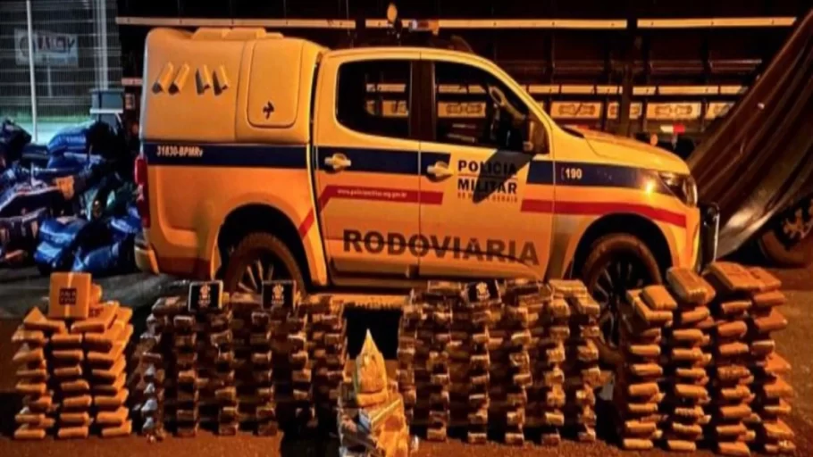 Polícia Militar Rodoviária apreende R$ 16 milhões em drogas na MG-050. (FOTO: Reprodução Agencia Minas)